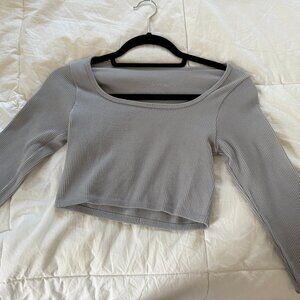 Long leeve ribbed crop top